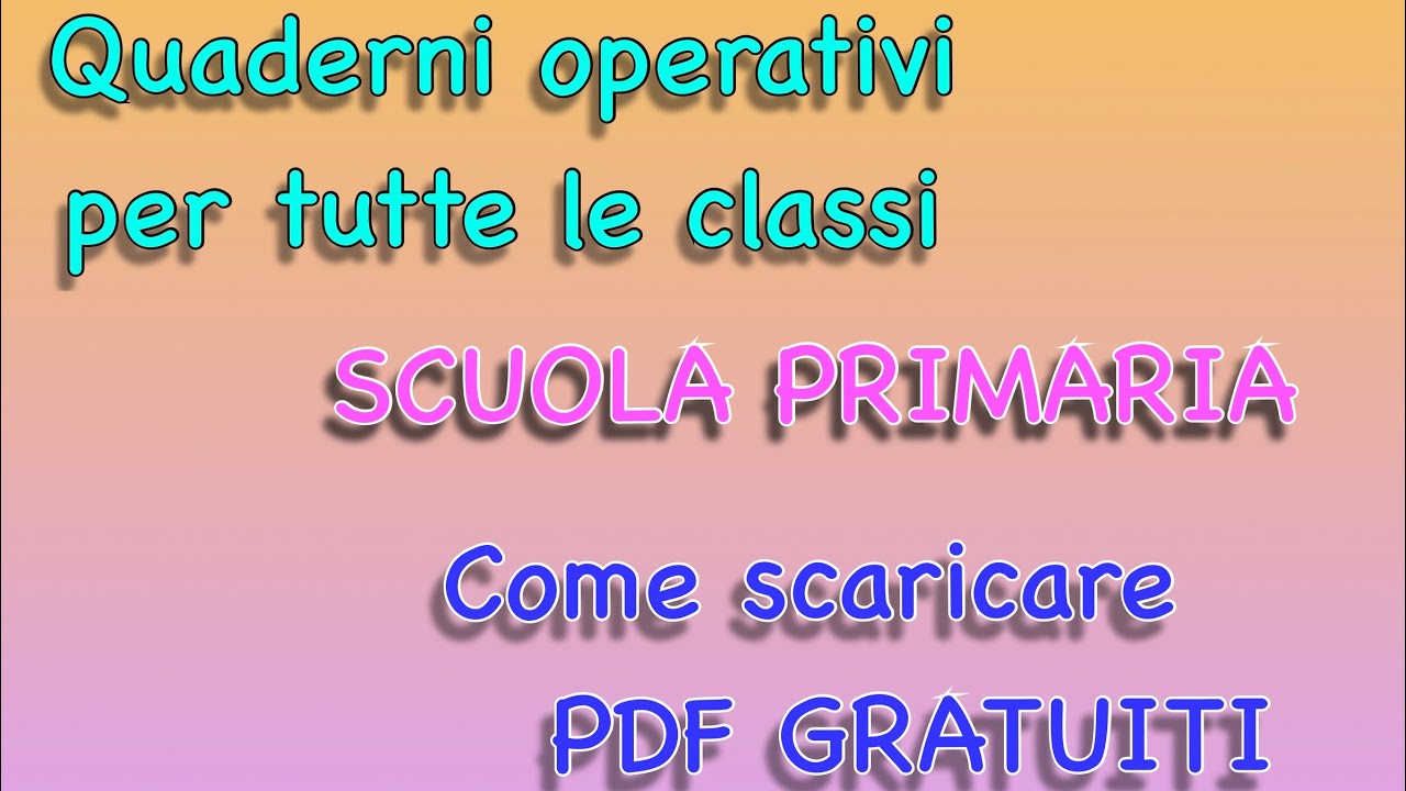 IL CAPITELLO: Quaderni operativi PDF GRATUITI Scuola PRIMARIA