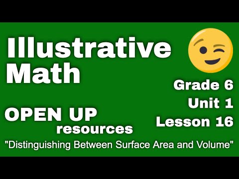 😉 6th Grade, Unit 1, Lesson 16 "Distinguishing Between Surface Area and Volume" Open Up Resources