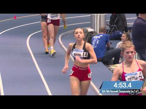 Girls' Mile Racewalk Championship Final Heat 2 - Nike Indoor Nationals [Full Race Replay]