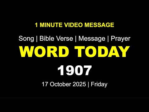 Word Today-1907 | Bro RSV | One-Minute Video Message (Malayalam) | 17 October 2025