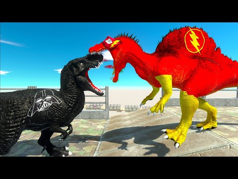 FLASH SPINOSAURUS MOUNTAIN DEATH FALL - Animal Revolt Battle Simulator