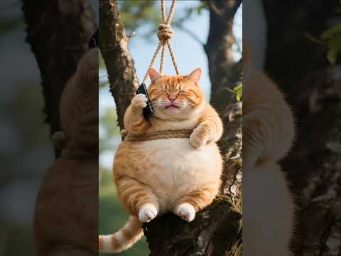 The fat orange cat was finally caught by the pig.😂😂#shorts #aistory  #cat