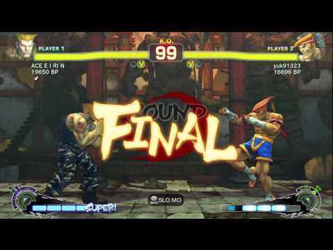 ACE・EIRIN [Guile] vs yuk91323 [Adon] SSF4 Japanese Online Ranked Matches - TRUE-HD