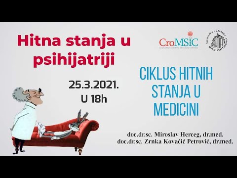 CroMSIC Zagreb - Ciklus hitnih stanja u medicini: Hitna stanja u psihijatriji