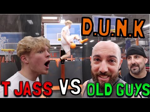 Sky Zone Game Of D.U.N.K vs 2 Old Guys!