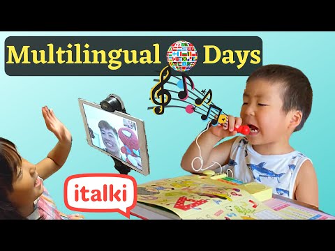 Just another day in 5 languages: Video chat, Online lessons, reading & writing, friends,  TV