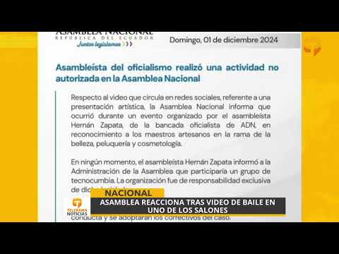 Asamblea reacciona tras video de baile en uno de los salones