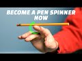 How to Spin a Pen On Fingers Like a Boss - 3 Impressive Spins - Awesome Skill For School or Work
