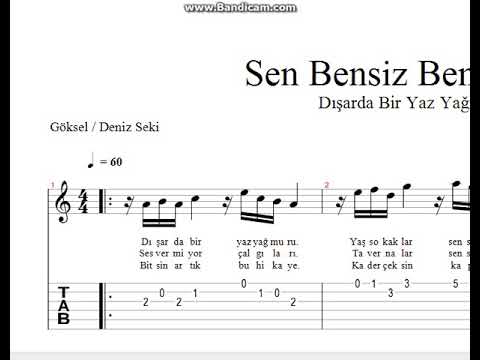 Deniz Seki   Sen Bensiz Ben Sensiz  Nota   Tab