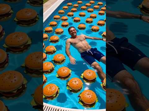 “Food Pools Challenge: Pasta, Burgers & Samosas! 🍝🍔🥟” #shorts #shortsfeed #shortvideo
