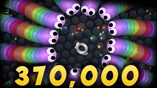 Slither.io Hacking - 370,000 SCORE (GAMEPLAY WITH 500 BOTS IN SLITHER.IO)