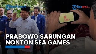 Foto Viral Menhan Prabowo Kenakan Sarung Nonton Final SEA Games Indonesia Vs Thailand via Ponsel