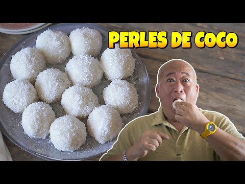 Homemade coconut pearls