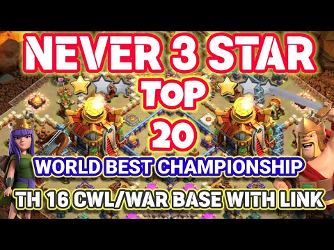 TOP 20 Town Hall 16 World championship war base with link.*Never 3 star base*.#clashofclans #coc