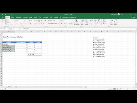 Calculate GPA in Excel Using Weighted Grades and Automated Formula-Based Conversions