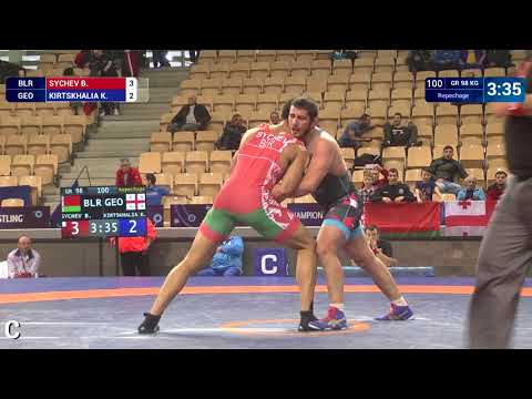 Repechage GR - 98 kg: B. SYCHEV (BLR) df. K. KIRTSKHALIA (GEO) by VPO1, 7-2