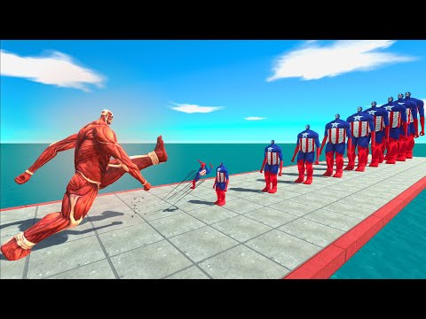 ALL Colossal Titan VS 10 Levels of CAPTAIN AMERICA COLOSSAL TITAN Size Comparison - ARBS