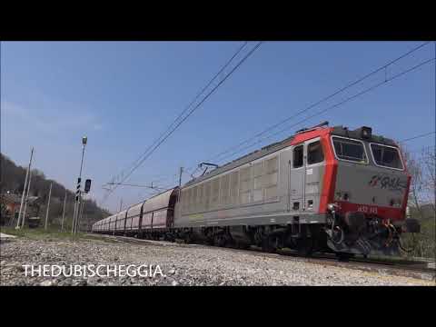 E.652 MIR CON MERCI IN ARRIVO NELLA STAZIONE DI ROBILANTE (CN) MERC. 17 - 4 - 2019