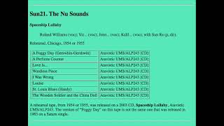 The Nu Sounds with Sun Ra Rehearsal