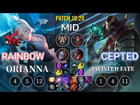 ahq Rainbow Orianna vs Cepted Twisted Fate Mid - KR Patch 10.20