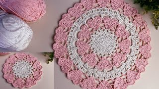 Valentine crochet doily&coaster tutorial,Super easy for beginners