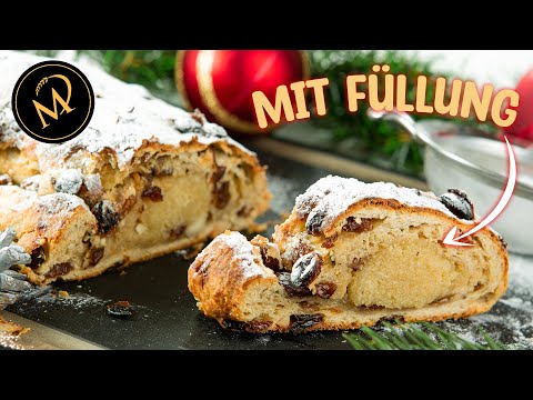 Einfacher Mandel-Orangen Christstollen mit Marzipan selber machen