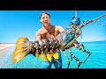 Catching Giant Lobsters For Food On Remote Island