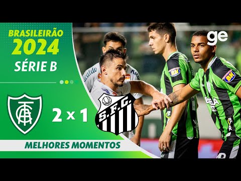 Gols e lances de América-MG x Santos