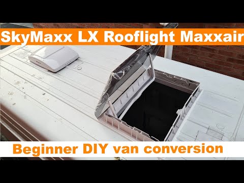 SkyMaxx LX Rooflight Maxxair Skylight 500x700 installation- Ford Transit DIY Van Conversion(PART 14)