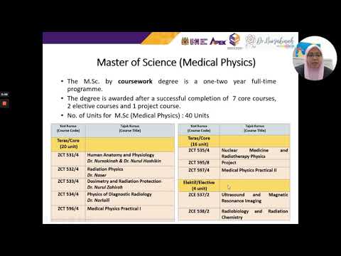 Briefing Msc Medical Physics and Msc Radiation Science, USM