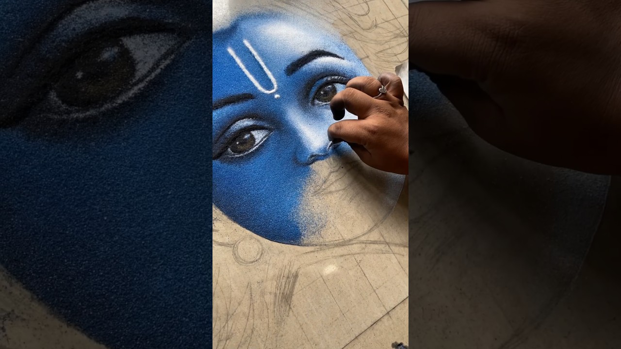 Krishna ji Rangoli ️‍| Portrait