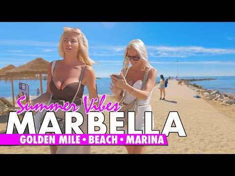 Marbella's glorious beachfront walk | Golden Mile summer 2025 | Costa del Sol virtual tour