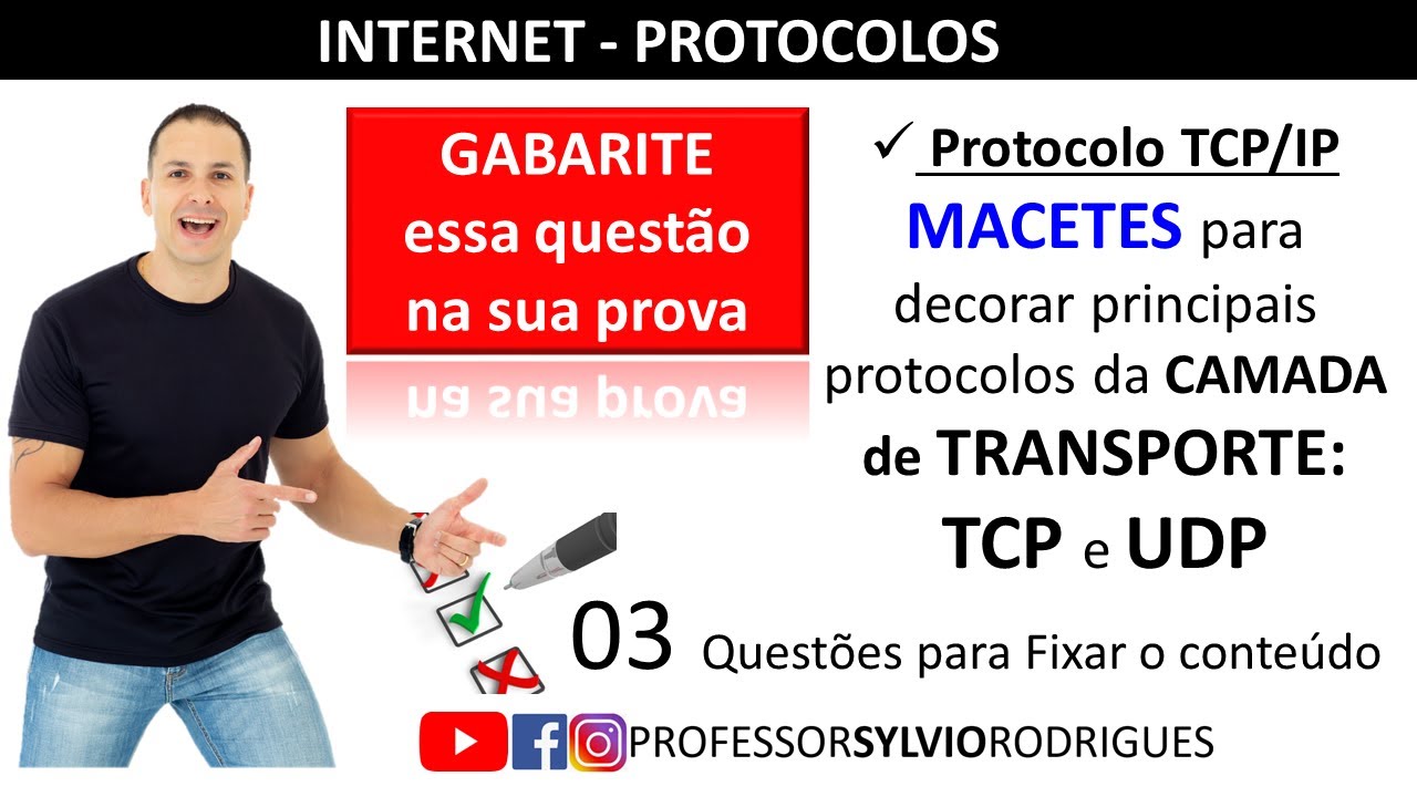 🔥 INTERNET  - TCP/IP - MACETE da Camada de Transporte - Protocolo TCP e UDP