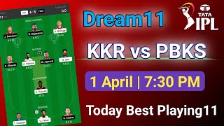 KKR vs PBKS Dream11 team playing11 match prediction/Kol vs Pnj dream11 prediction/RCB vs KKR dream11