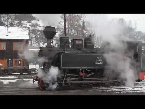 Steam Locomotive Depot Shunting on CFF Viseu de Sus, Maramures