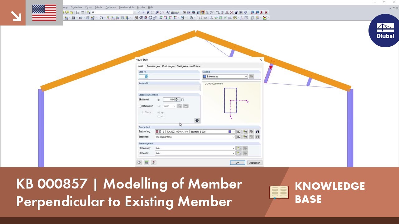 KB 000857 | Modelling of Member Perpendicular to Existing Member