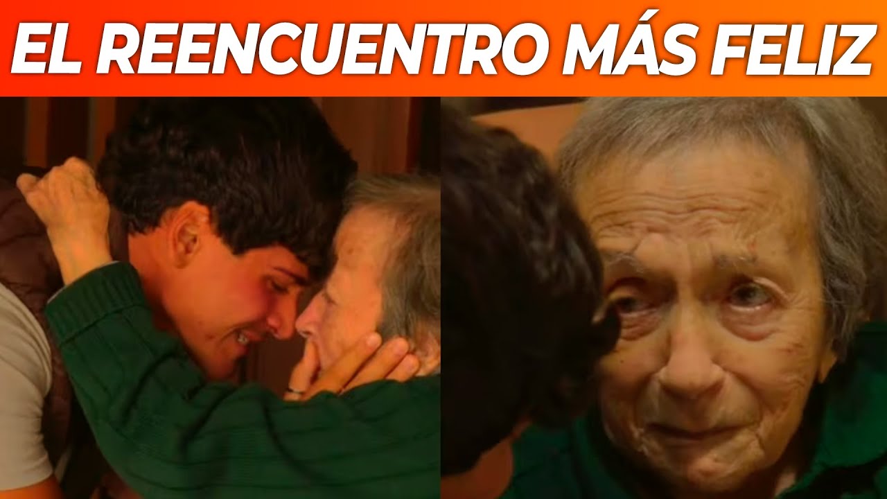 Él se fue a trabajar a España y su abuela lo esperó para volverlo a ver: el reencuentro más esperado