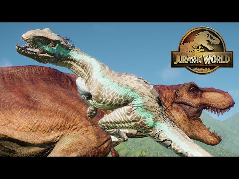 Indoraptor Gen 2 vs Max level Indominus rex vs T rex - Dinosaur Fight | Jurassic World Evolution 2