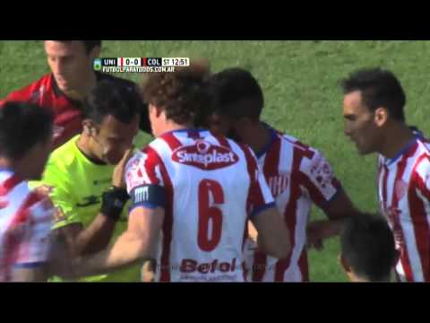 La expulsión de Brítez. Unión 0 - Colón 0. Fecha 27. Primera División 2015. FPT