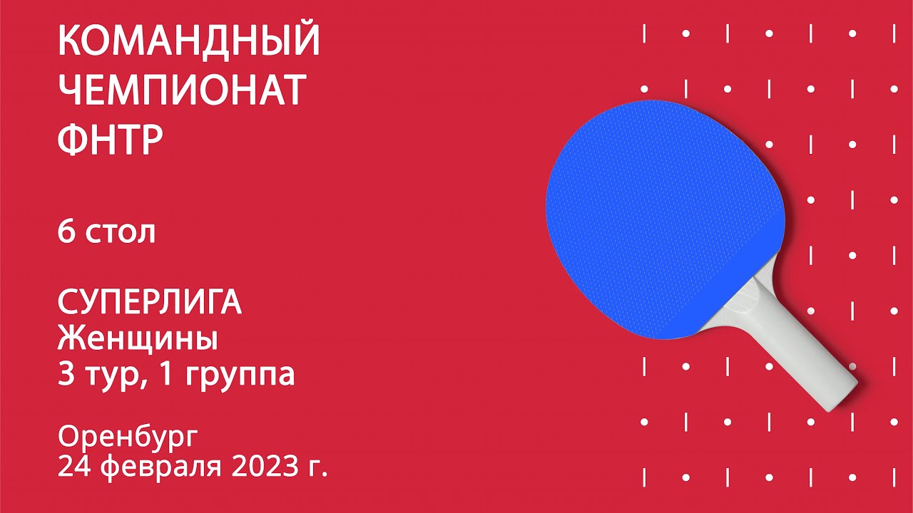 КЧ ФНТР 22/23. Суперлига. Женщины. 3 тур. Гр. 1. стол 6. 24 февраля 2023г.