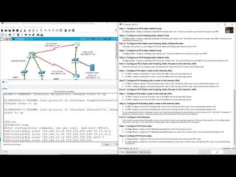 6.2.1 Packet Tracer - Configure IPv4 and IPv6 Static and Default Routes