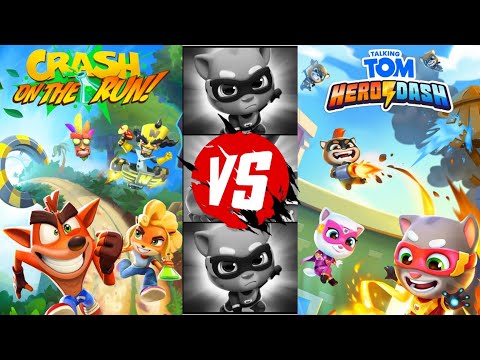 Crash Bandicoot On The Run Vs Talking Tom Hero Dash | Bandicoot | Heroes | Gameplay FHD