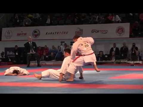 Male Team Kata ITALY in the Final. Bunkai Kata Kanku Sho. 2015 European Karate Championships