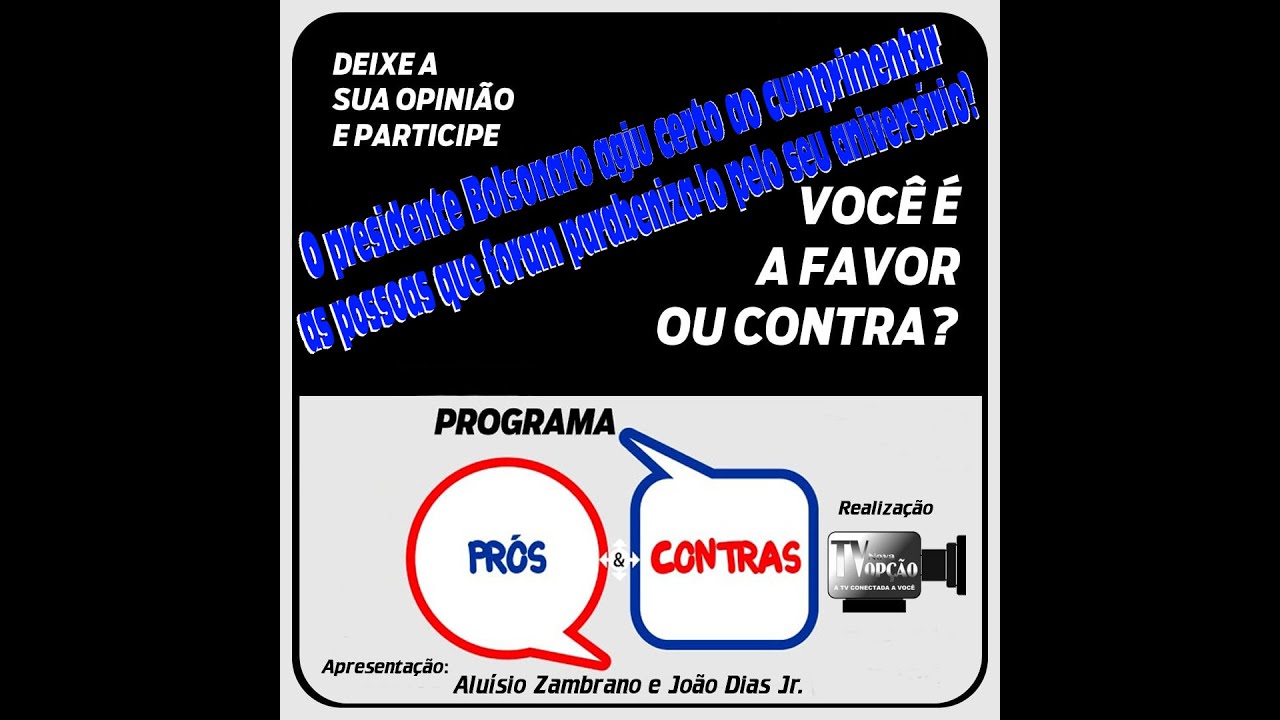 Programa Prós e Contras-Bolsonaro Cumprimento no Aniversário