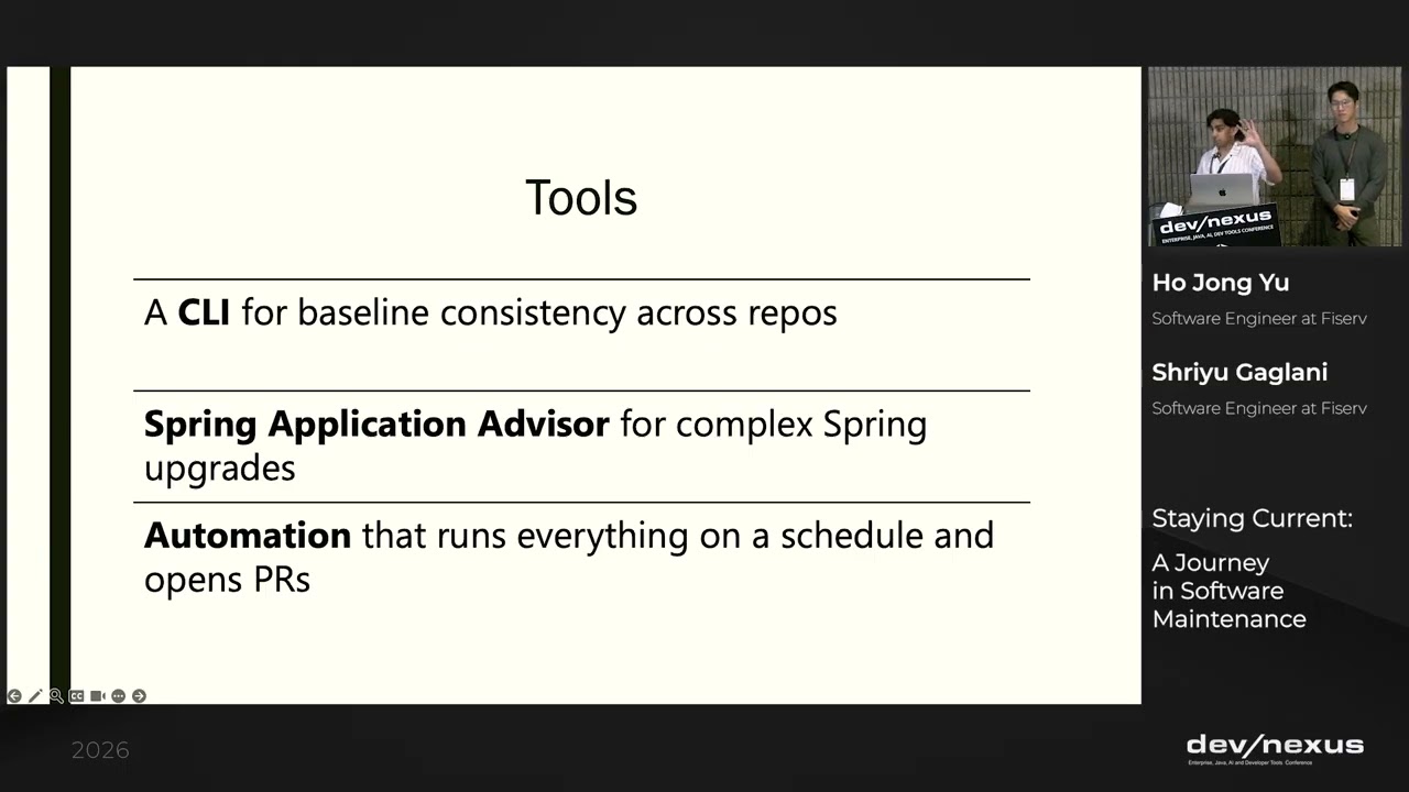 Devnexus 2026 - Staying Current  A Journey in Software Maintenance - Ho Jong Yu & Shriyu Gaglani