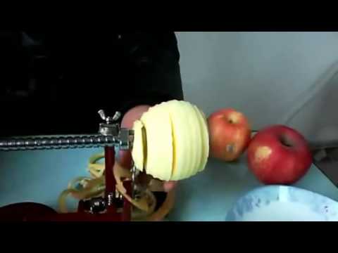Видео Машинка для чистки и нарезки фруктов механическая