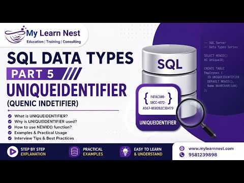 Sql Data Types Part 5 Uniqueidentifier Data Type Explained Sql Server Tutorial Mylearnnest
