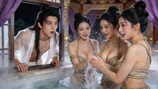 A modern boy travels through time, falls into a bath, and wins ancient beauties with a flirt guide.