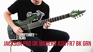 Video thumbnail for Jackson Pro Series Dinky DK Modern Ash FR7 Baked Green | Playthrough & Demo by ChoptonesOfficial