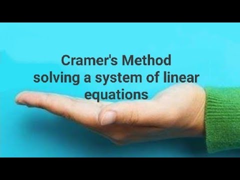 Senior 1/Cramer's Rule to Solve a system of 3 linear equations, Cramer's Method, Algebra .